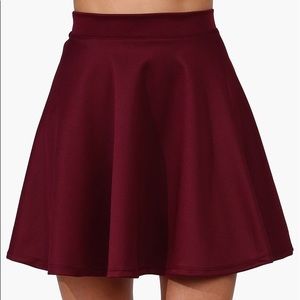 Popular Basics Maroon Skater Skirt